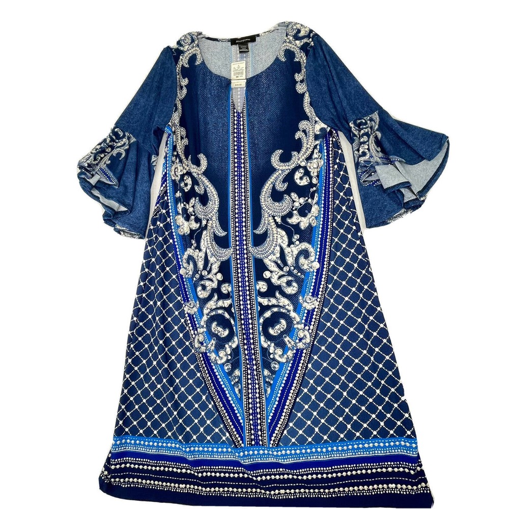 NWT Women’s Plus Size 18/20 Ashley Stewart Flare Ruffle Sleeve Boho Dress